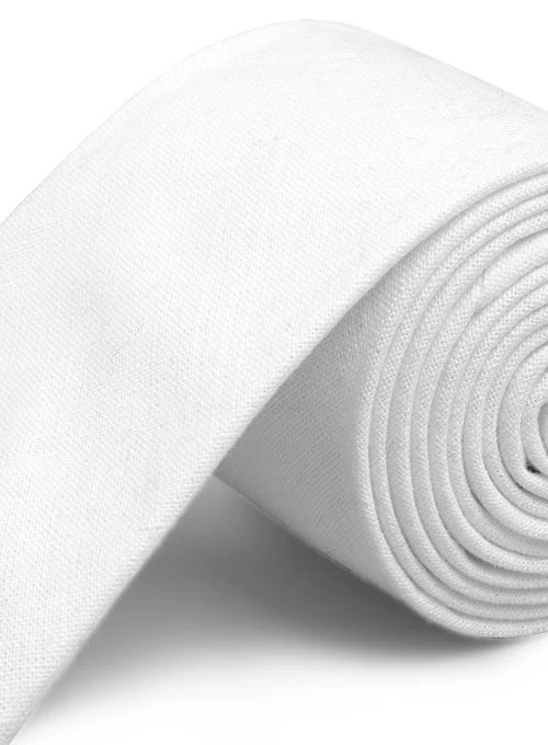 Linen Tie - Tropical White - Image 3