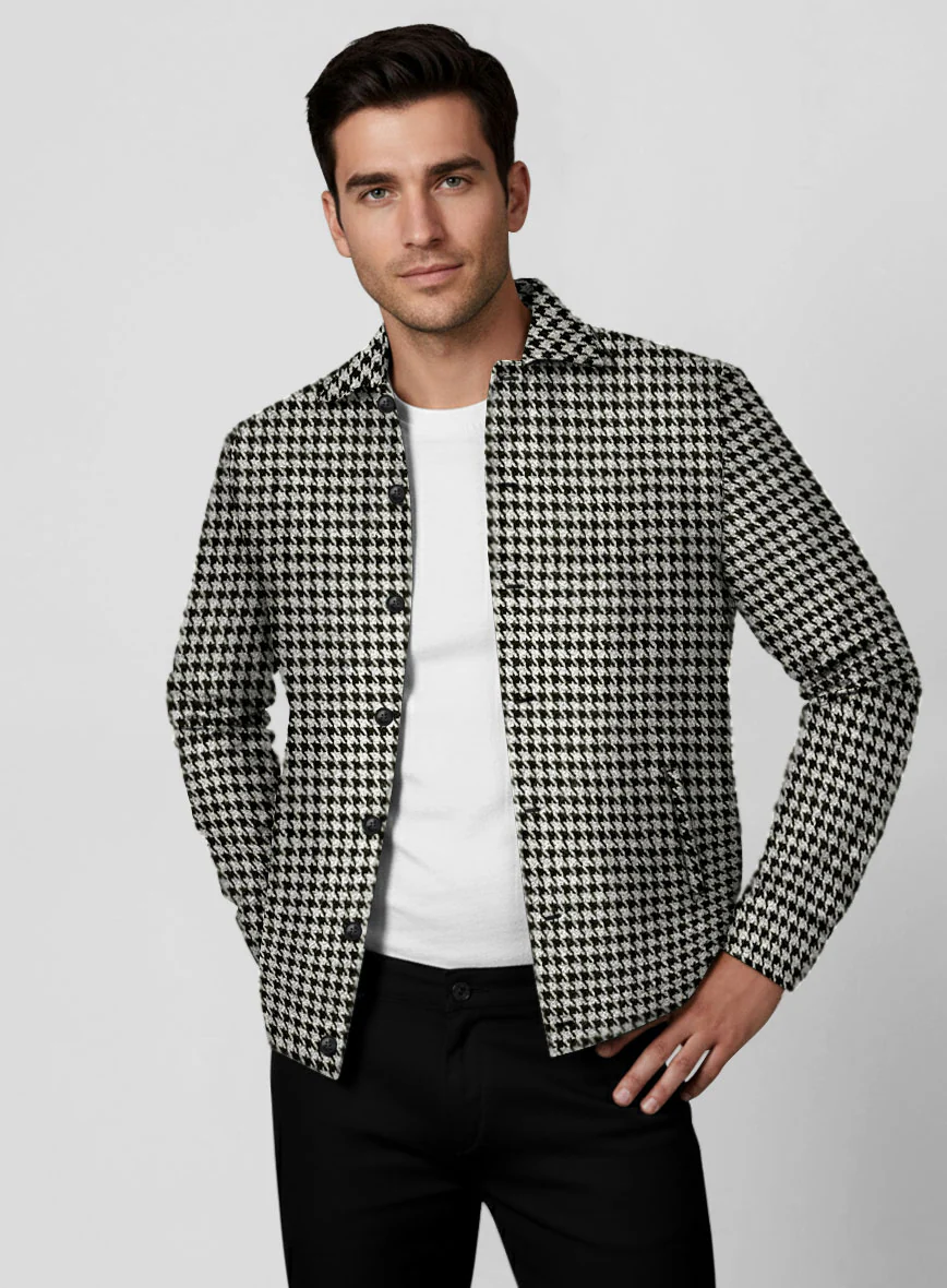Trucker Big Houndstooth BW Tweed Shirt - Image 2