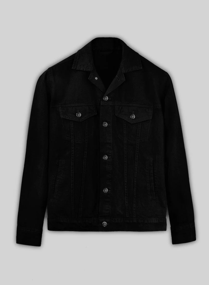 Trucker Black Denim Jacket - Image 2