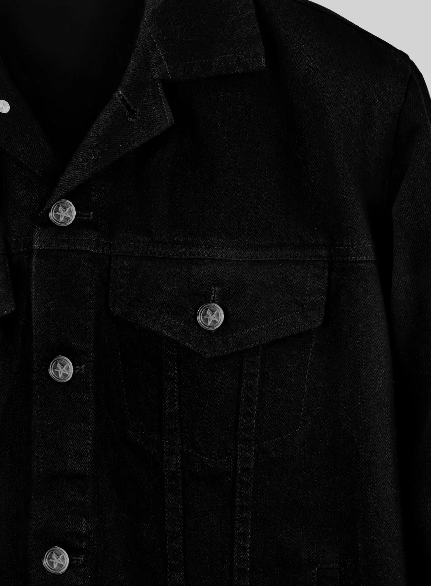 Trucker Black Denim Jacket - Image 5