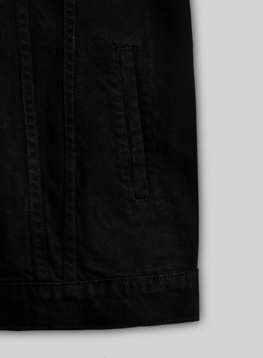 Trucker Black Denim Jacket - Image 6