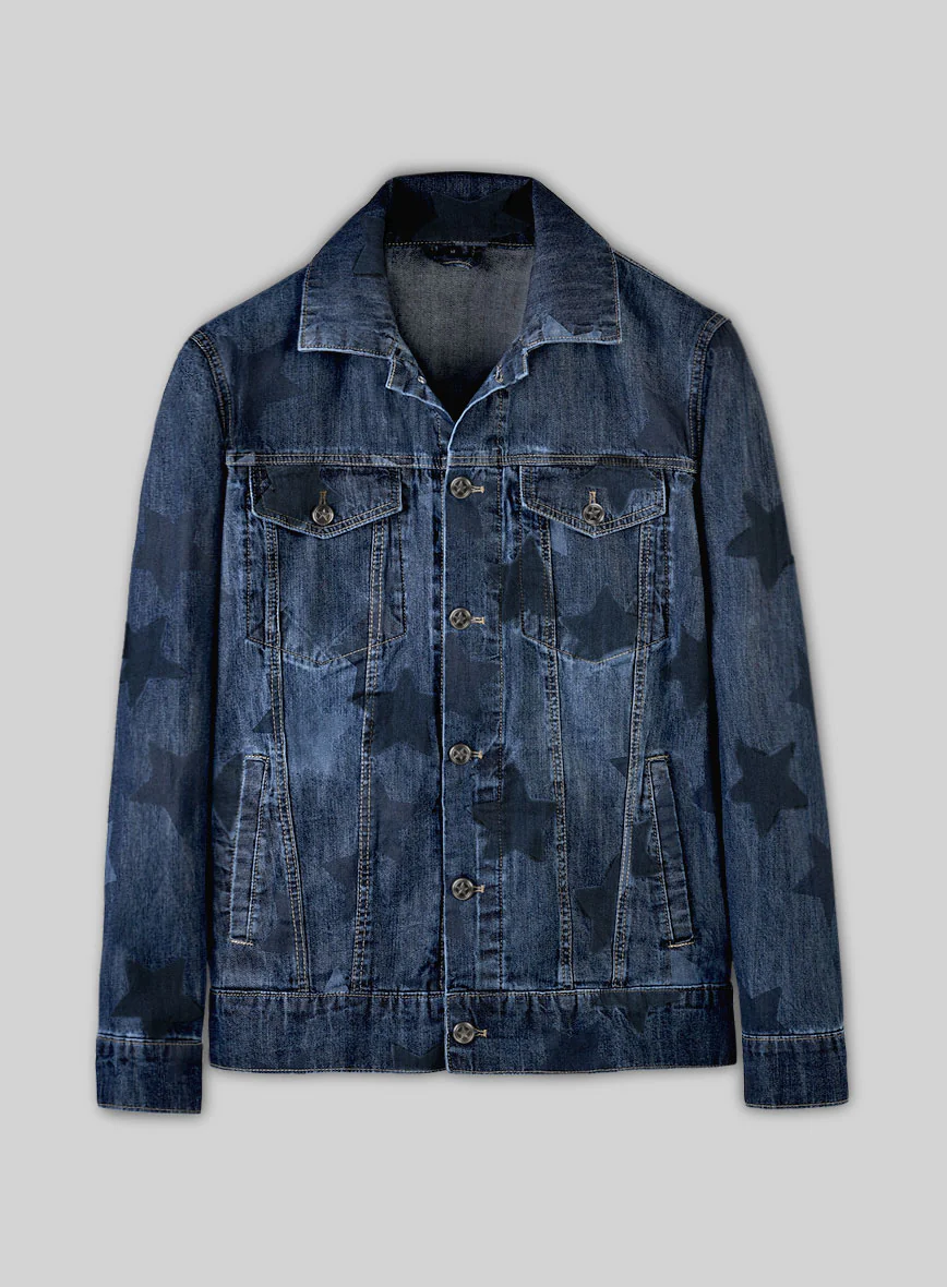 Trucker Blue Star Panel Denim Jacket - Image 2