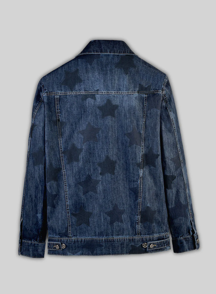 Trucker Blue Star Panel Denim Jacket - Image 4