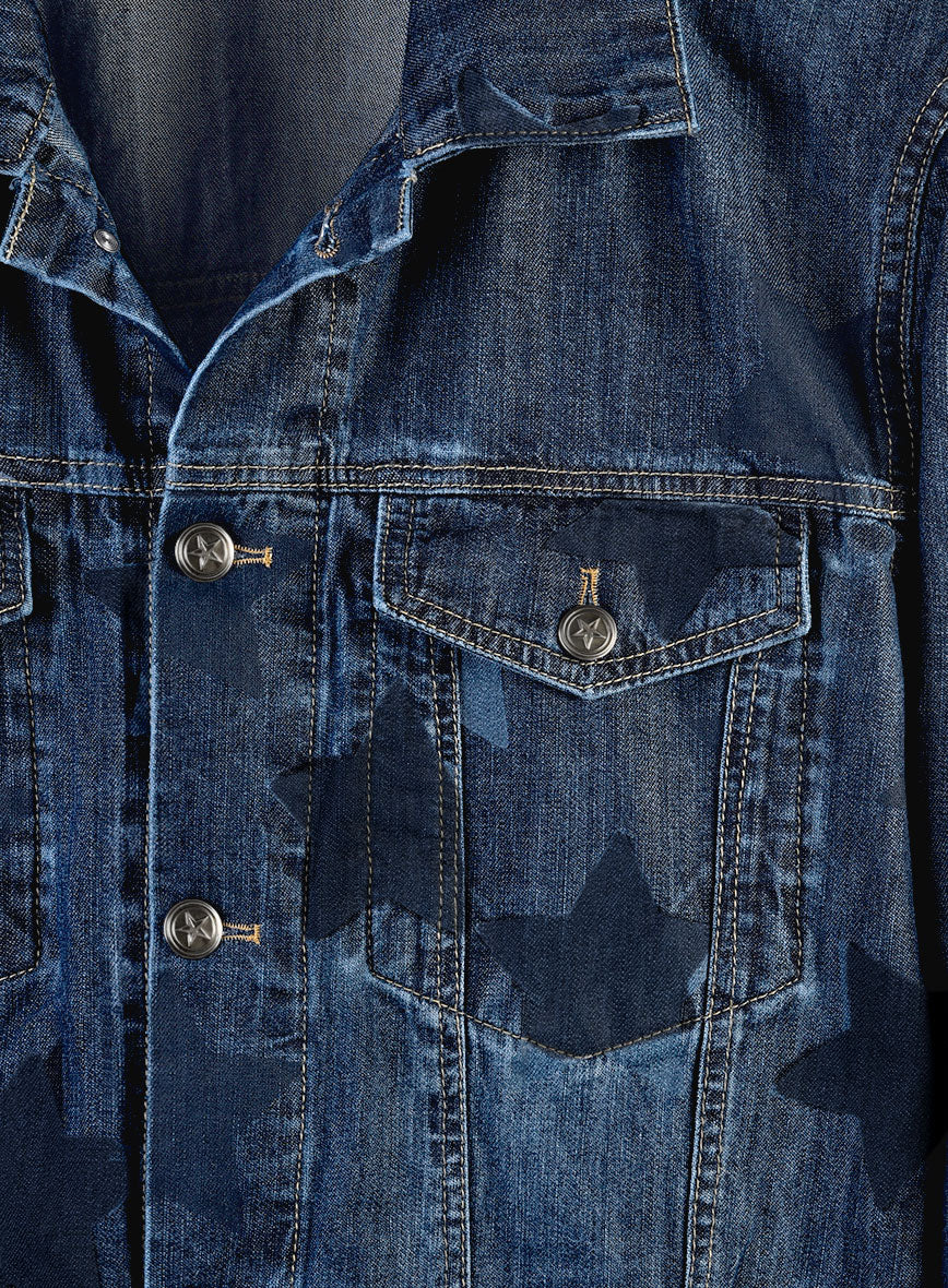 Trucker Blue Star Panel Denim Jacket - Image 5