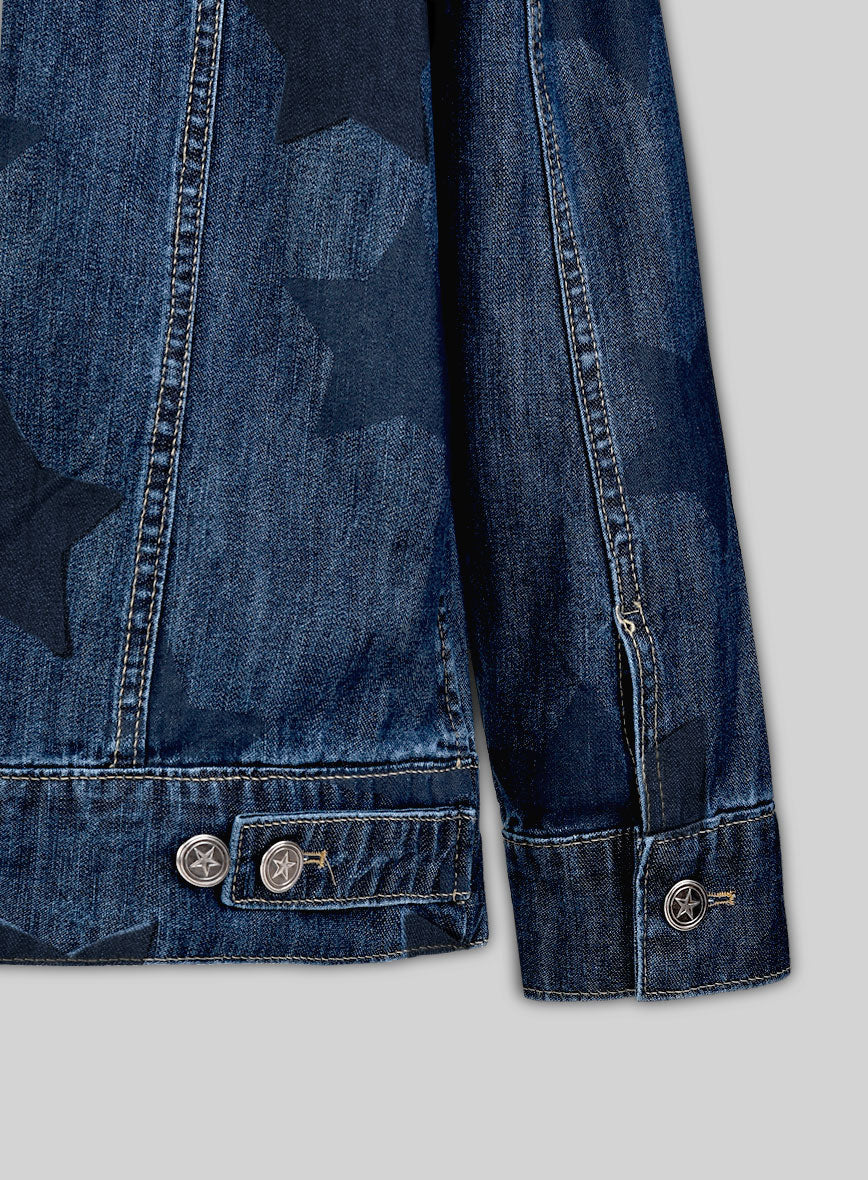 Trucker Blue Star Panel Denim Jacket - Image 6