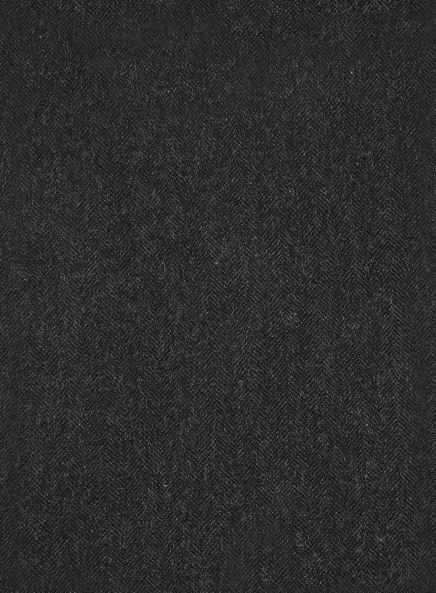 Trucker Charcoal Herringbone Tweed Shirt - Image 4