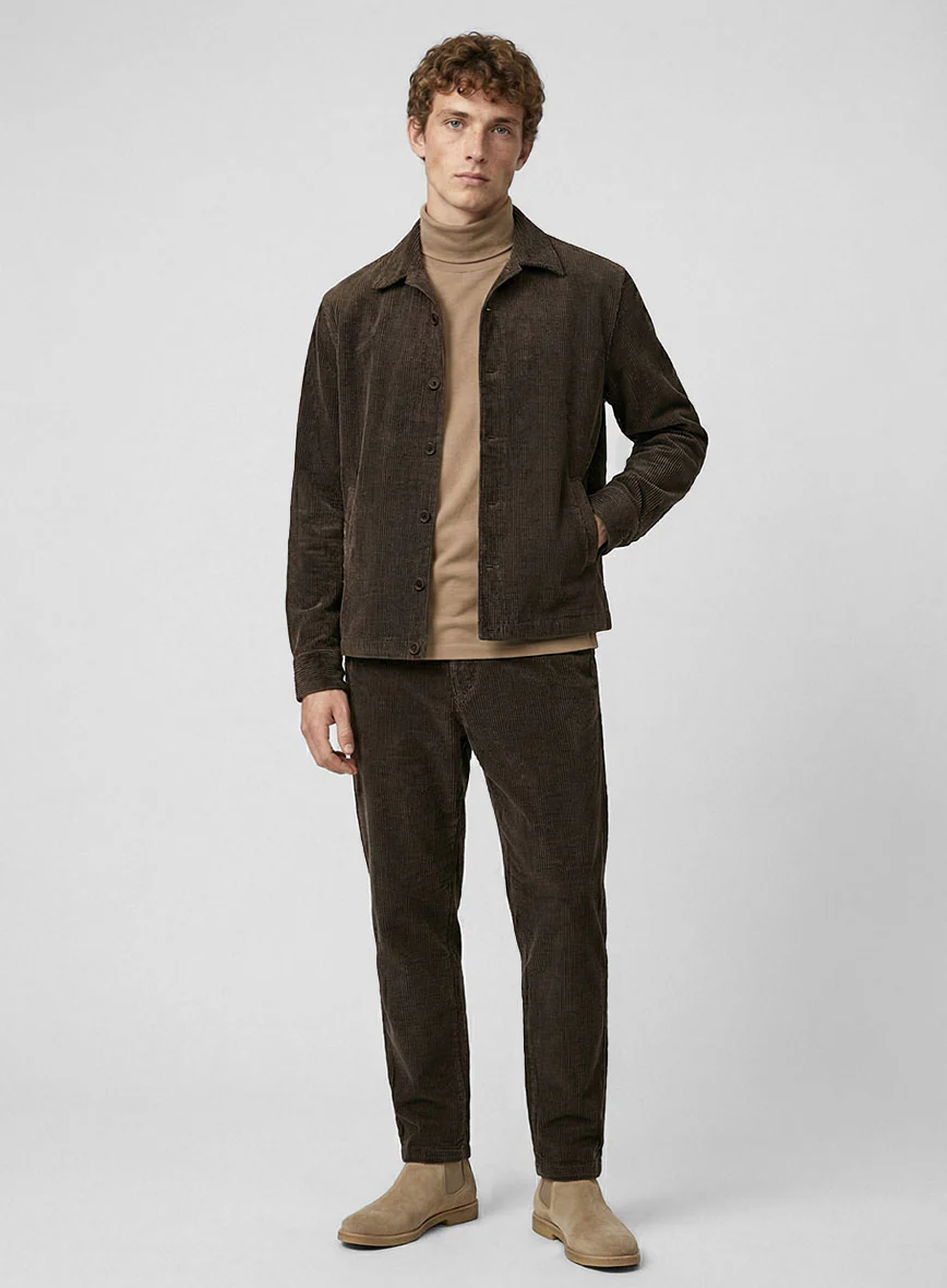 Trucker Dark Brown Corduroy Shirt - Image 3