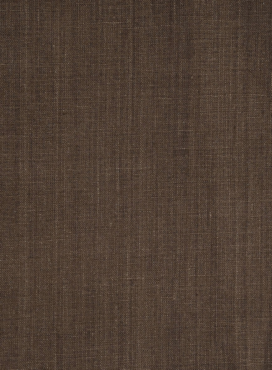 Trucker Italian Brown Linen Shirt - Image 3
