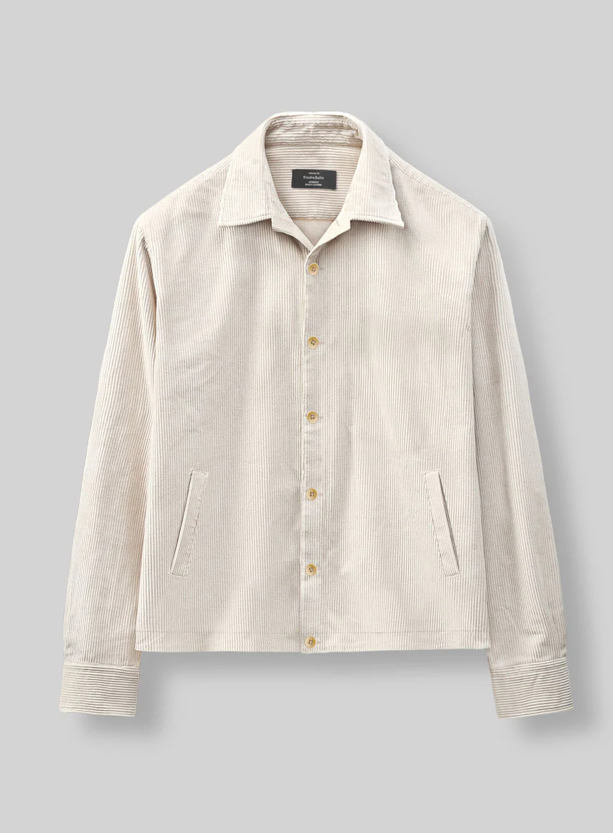 Trucker Ivory Corduroy Shirt - Image 2
