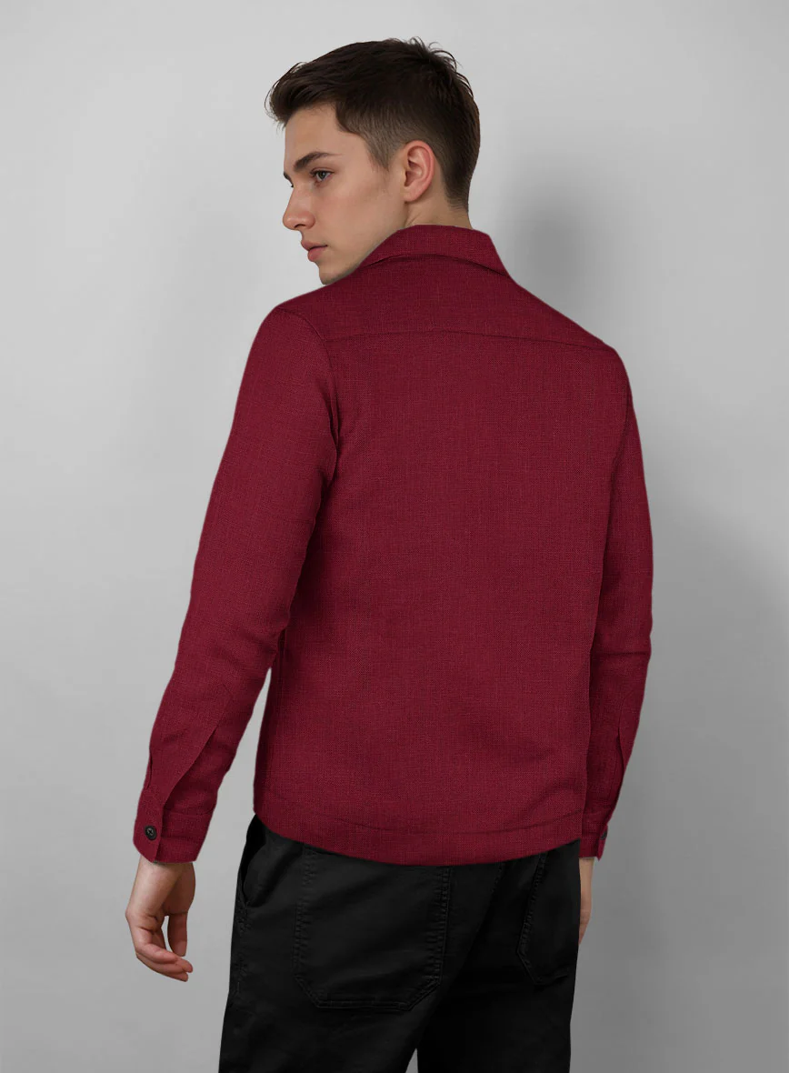 Trucker Moscow Maroon Linen Shirt - Image 2