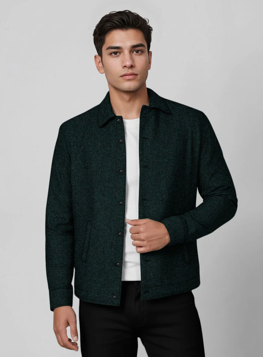 Trucker Naples Bello Green Tweed Shirt - Image 2