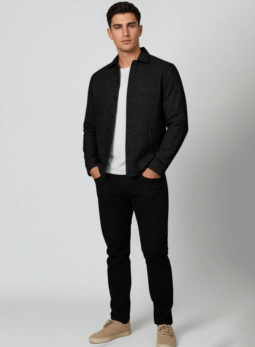 Trucker Naples Black Tweed Shirt - Image 2