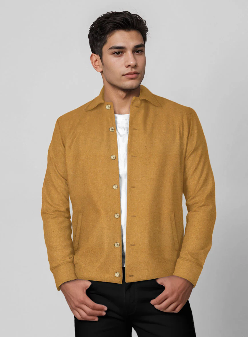 Trucker Naples Yellow Tweed Shirt - Image 2