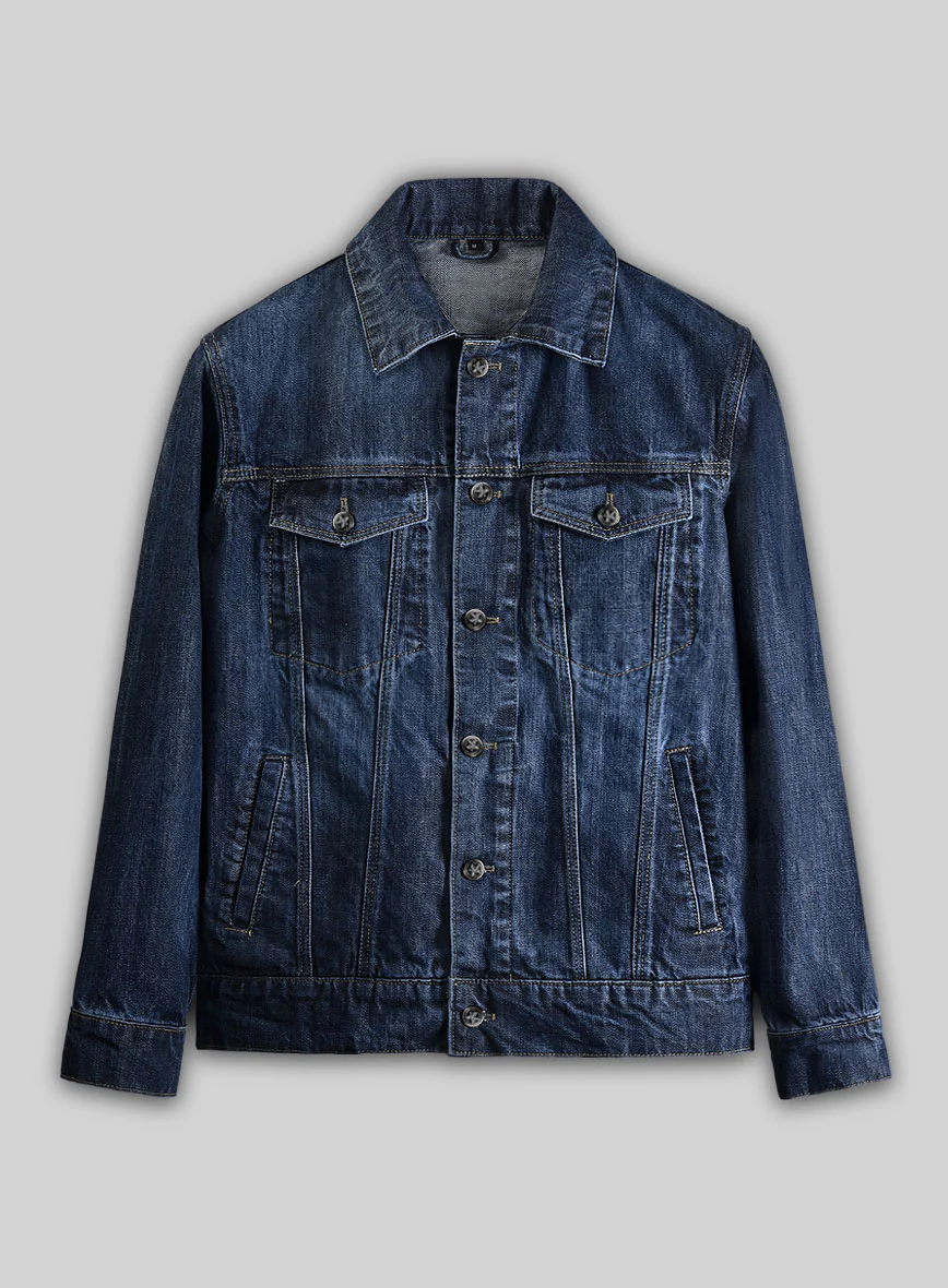 Trucker Vintage Blue Denim Jacket - Image 2