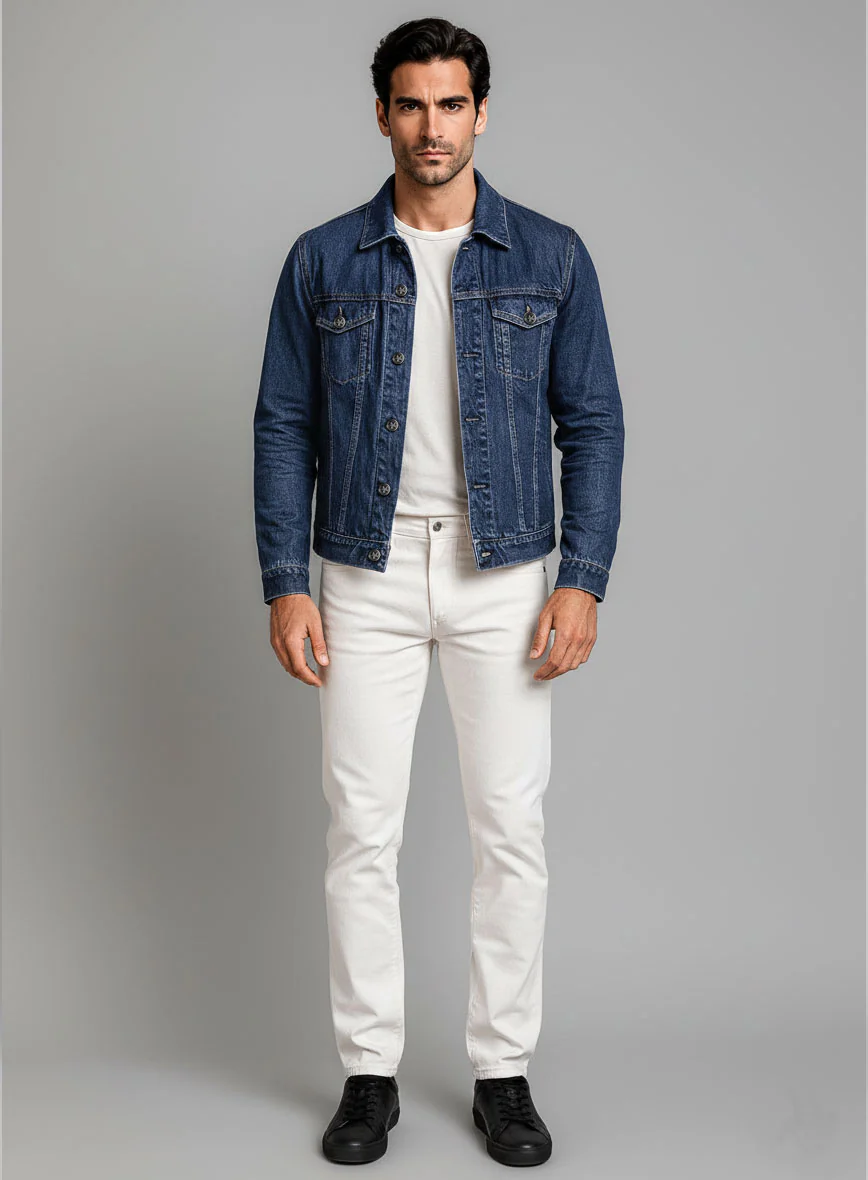 Trucker Vintage Blue Denim Jacket - Image 3