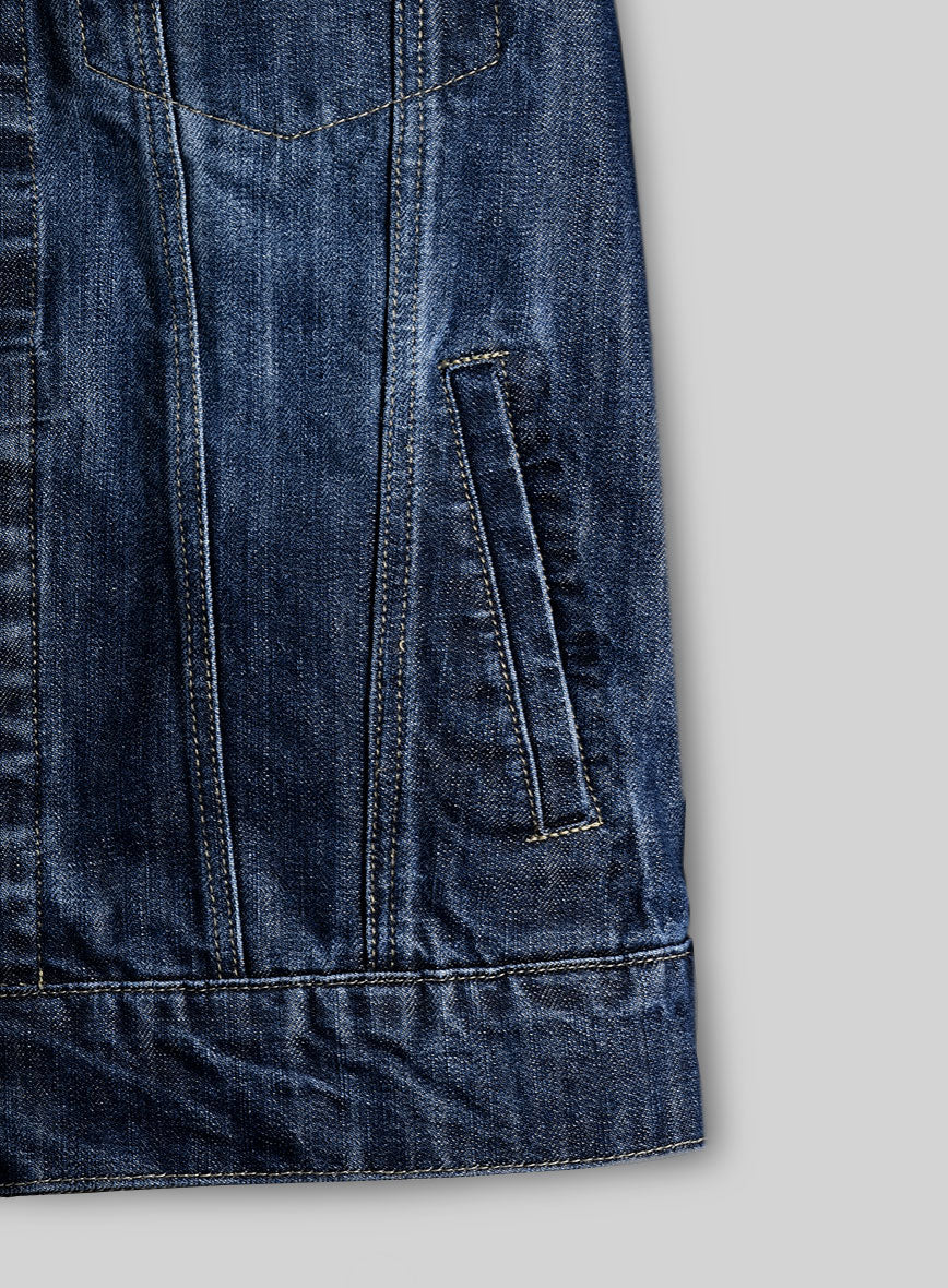 Trucker Vintage Blue Denim Jacket - Image 6