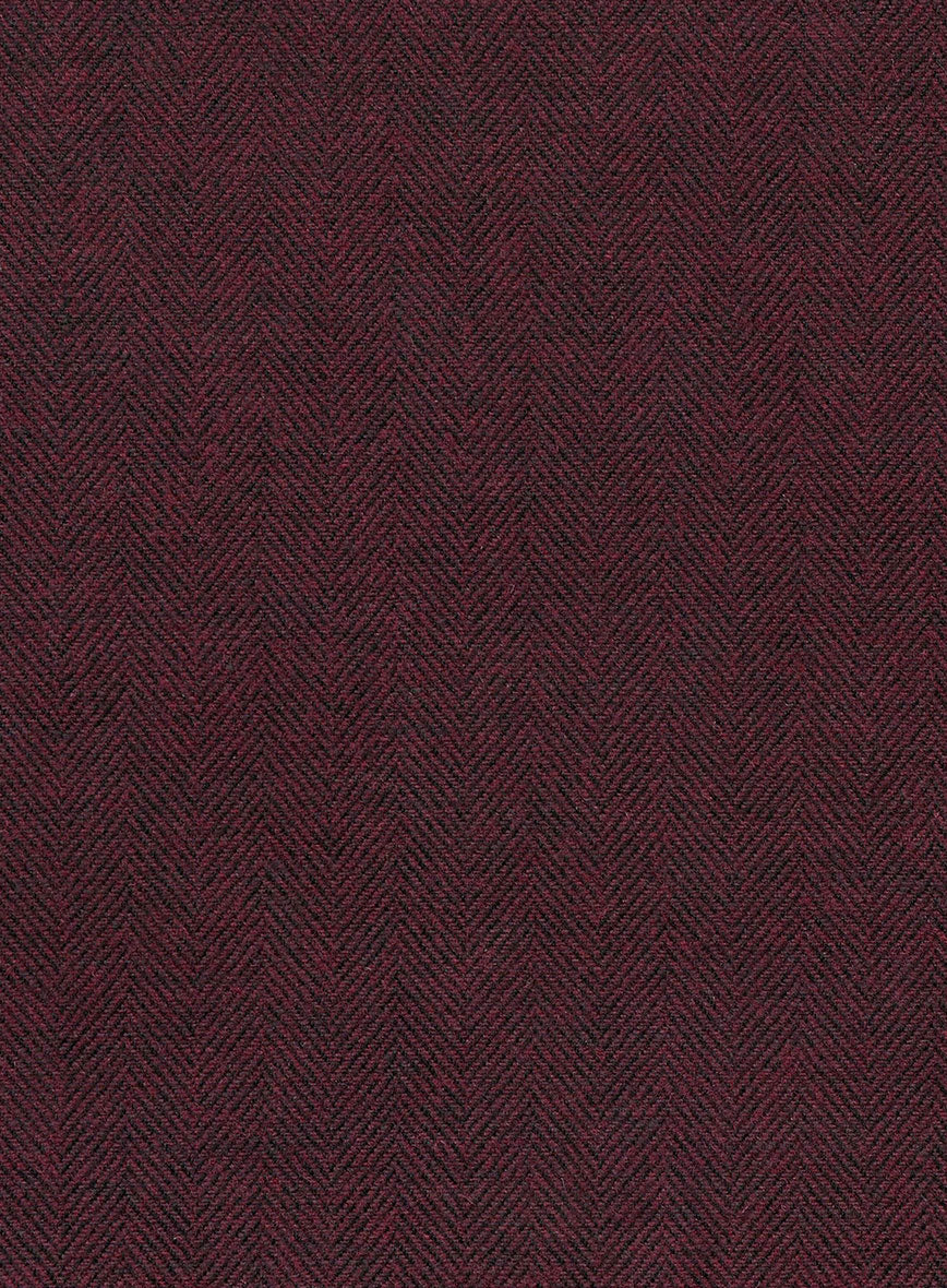 Trucker Wine Herringbone Tweed Shirt - Image 3