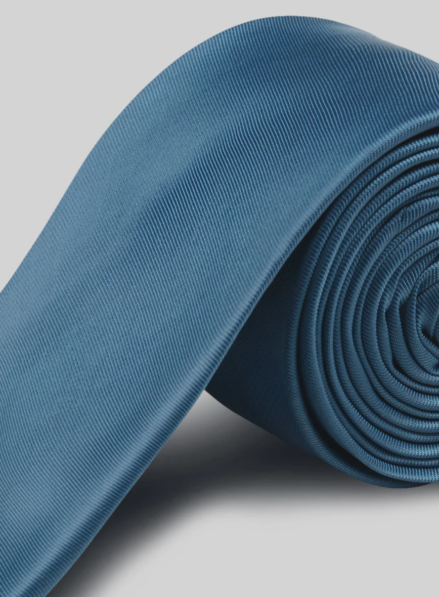 Turkish Blue Satin Tie - Image 3