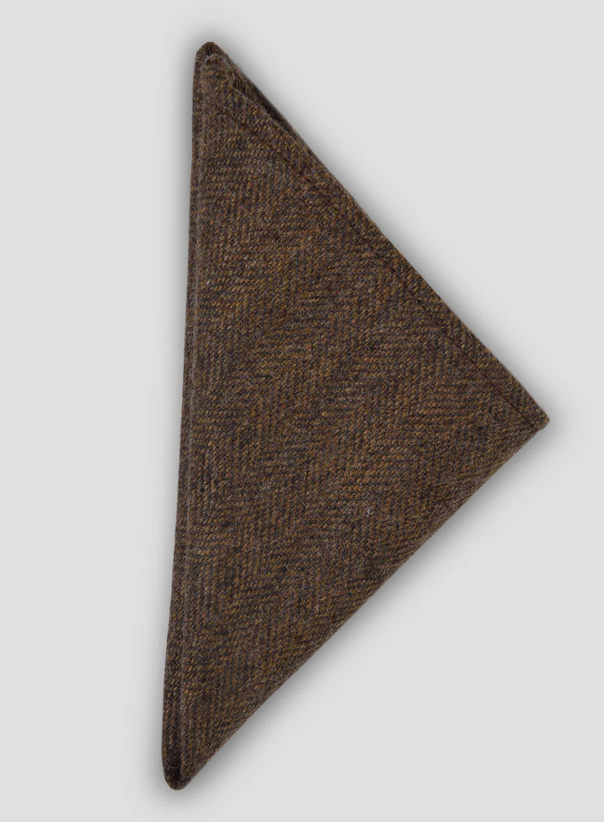 Tweed Pocket Square - Rust Herringbone - Image 2