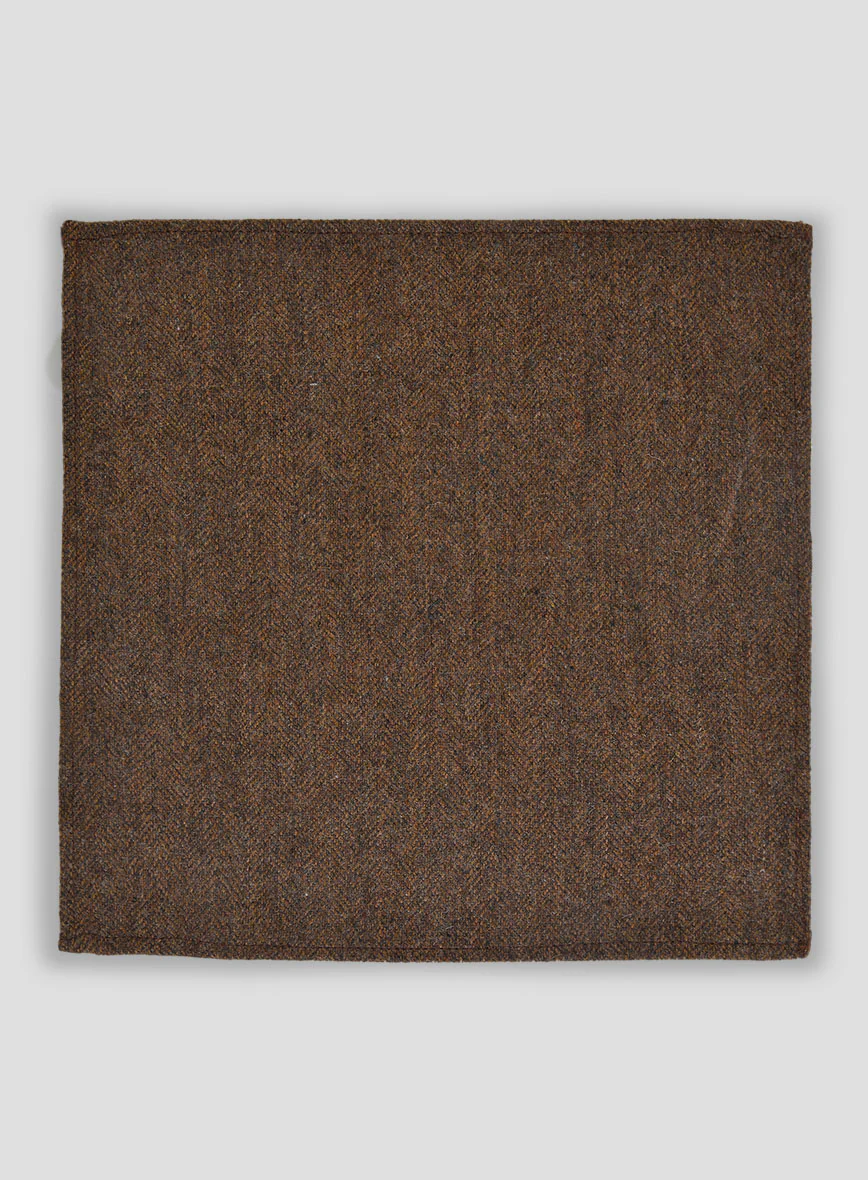 Tweed Pocket Square - Rust Herringbone - Image 3