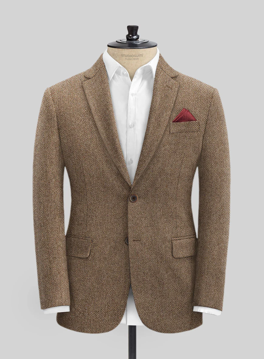 Tweed Suit Big and Tall - Irish Brown Herringbone - Image 4