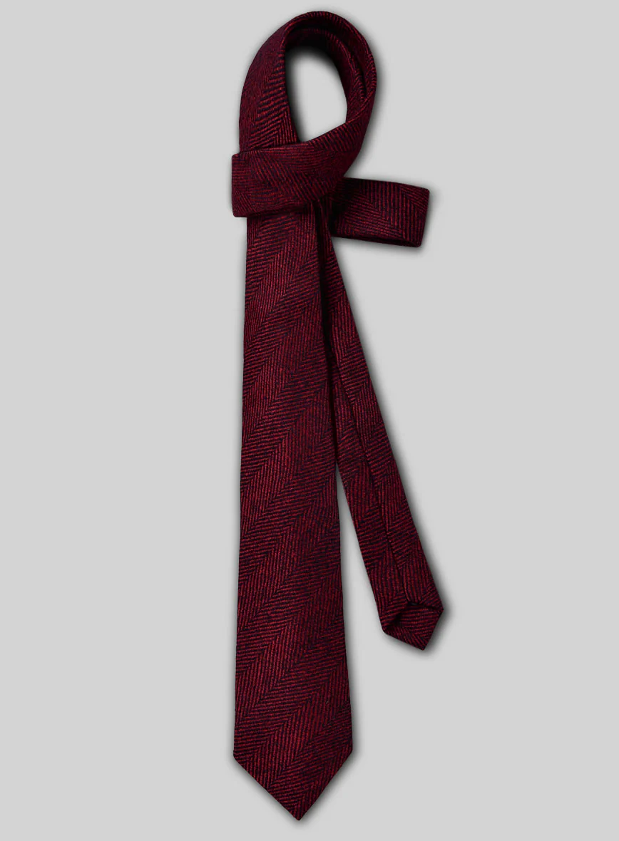 Tweed Tie - Naples Wide Herringbone Mahogany - Image 2