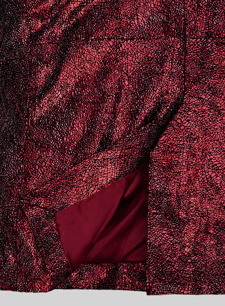 Twilight Red Leather Blazer - Image 5