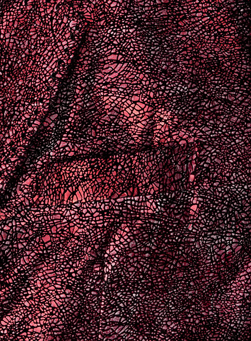 Twilight Red Medieval Leather Blazer - Image 3