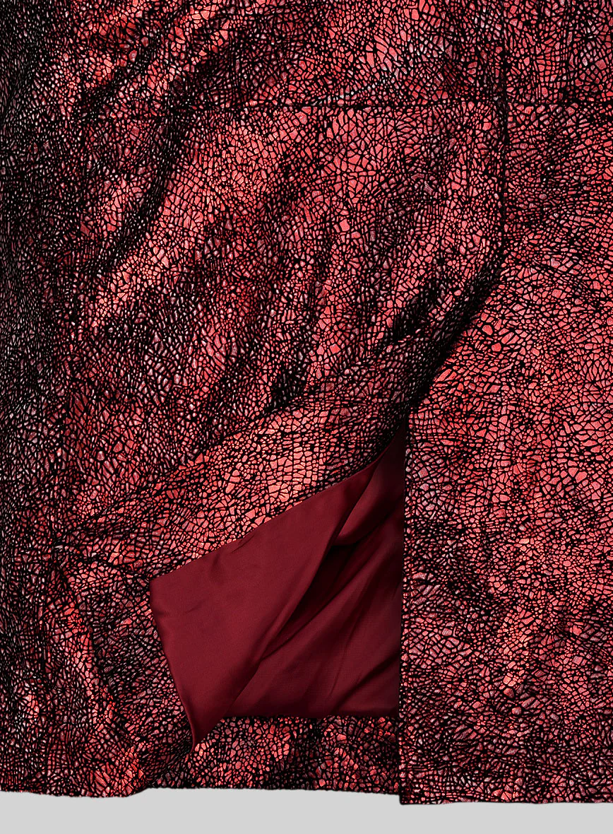 Twilight Red Medieval Leather Blazer - Image 5