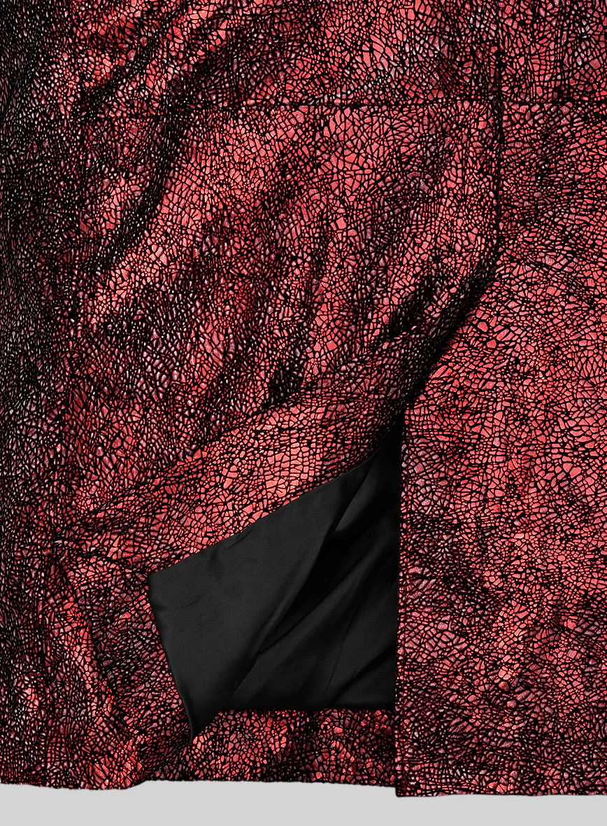 Twilight Red Medieval Tuxedo Leather Blazer - Image 3