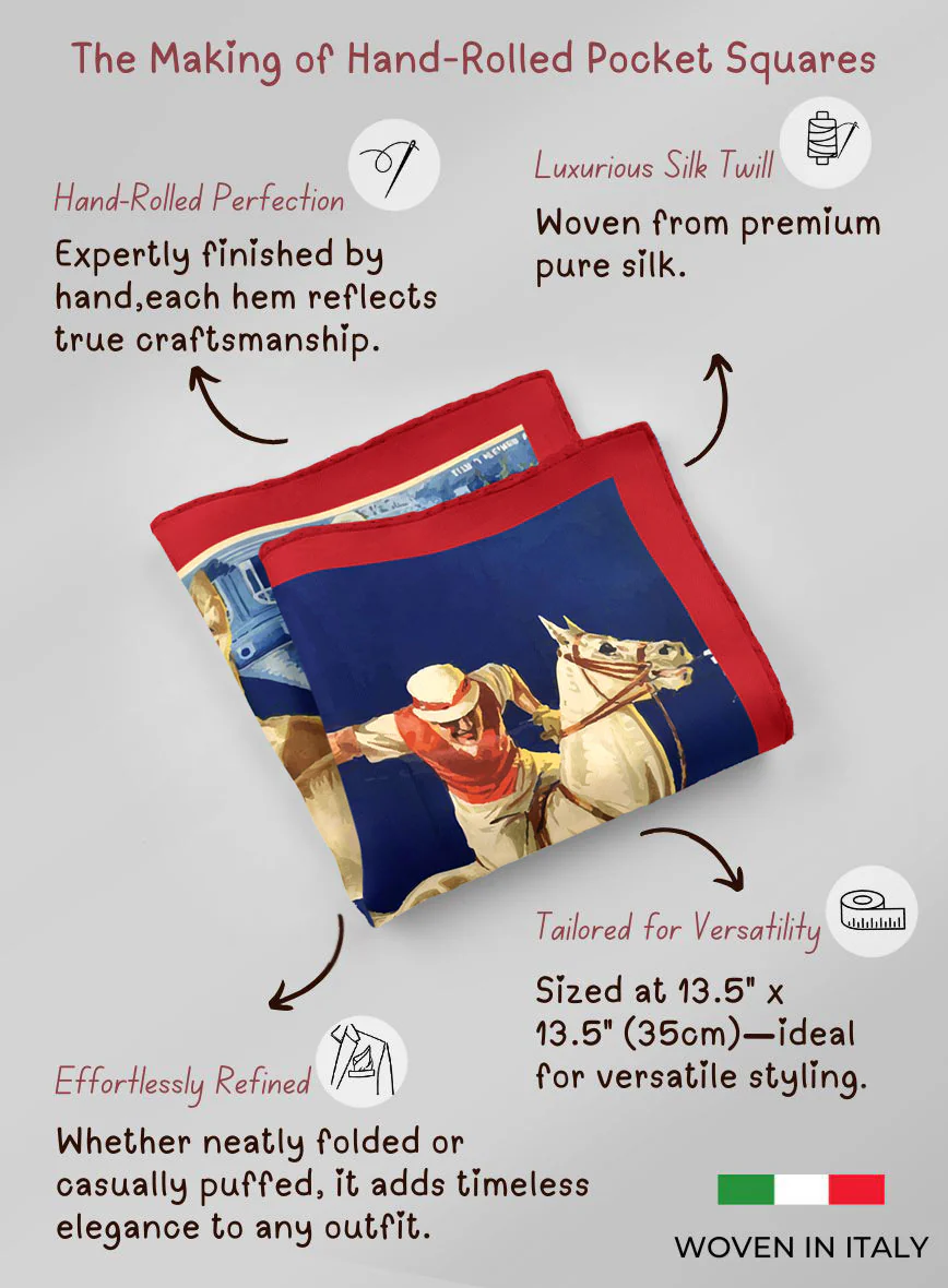 Valdrino Polo Silk Pocket Square - Image 5