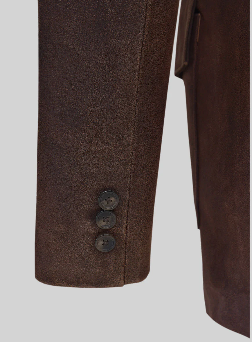 Vintage Brown Grain Western Leather Blazer - Image 4