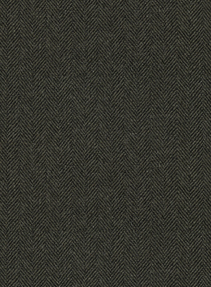 Vintage Flat Green Herringbone Tweed Highland Trousers - Image 5