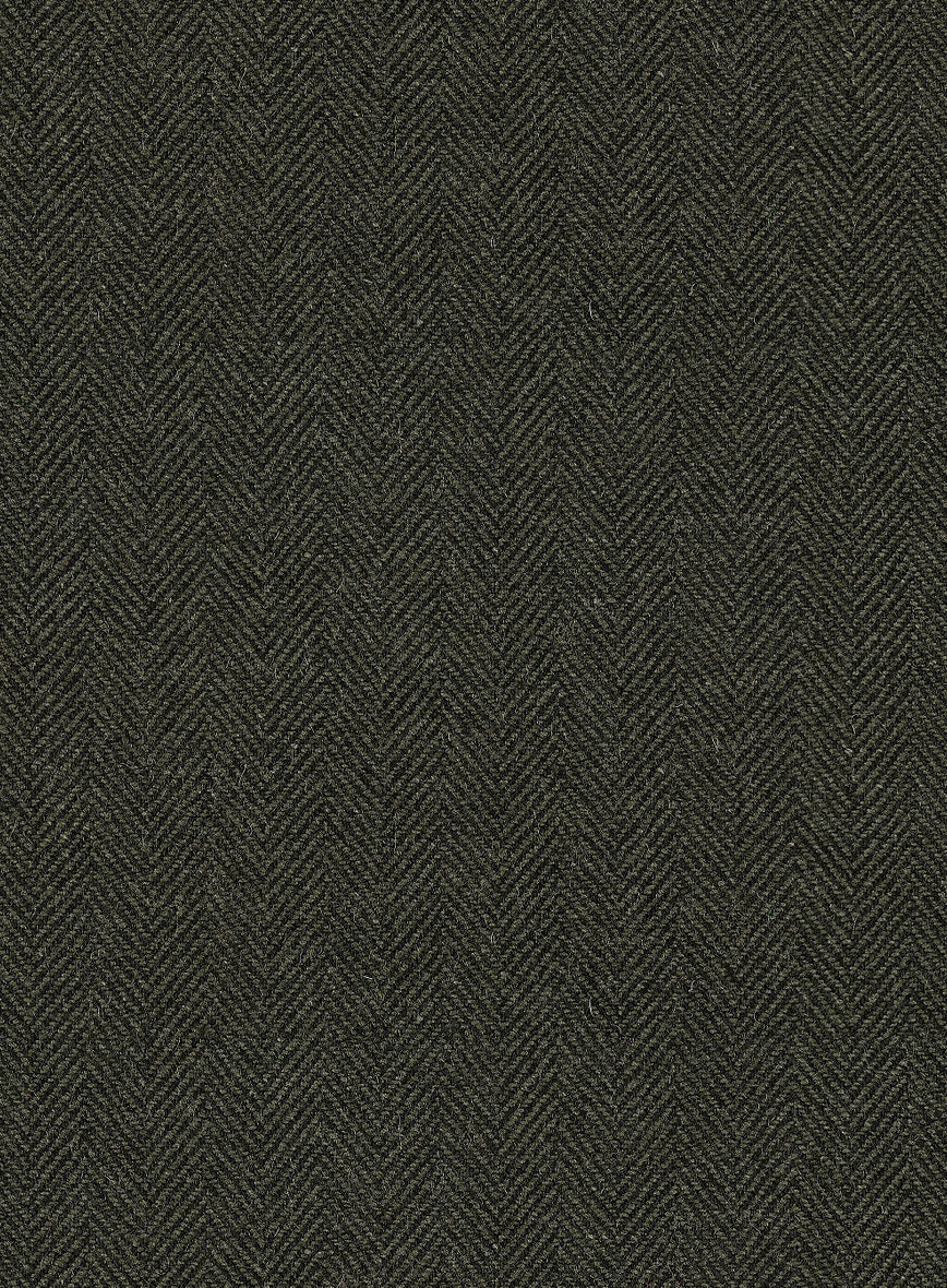 Vintage Flat Green Herringbone Tweed Jacket - Image 5