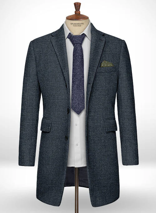 Vintage Glasgow Blue Tweed Overcoat - Image 2