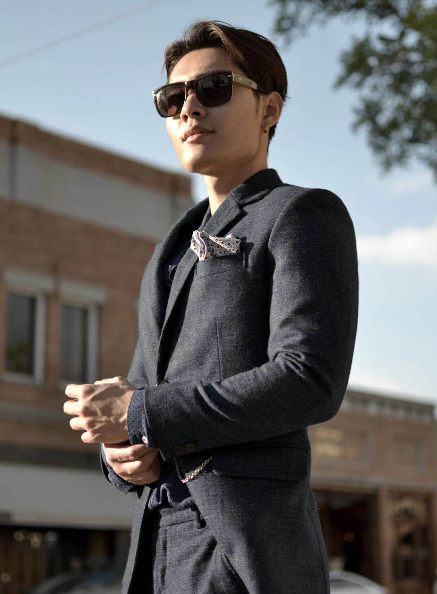 Vintage Glasgow Blue Tweed Suit - Image 3
