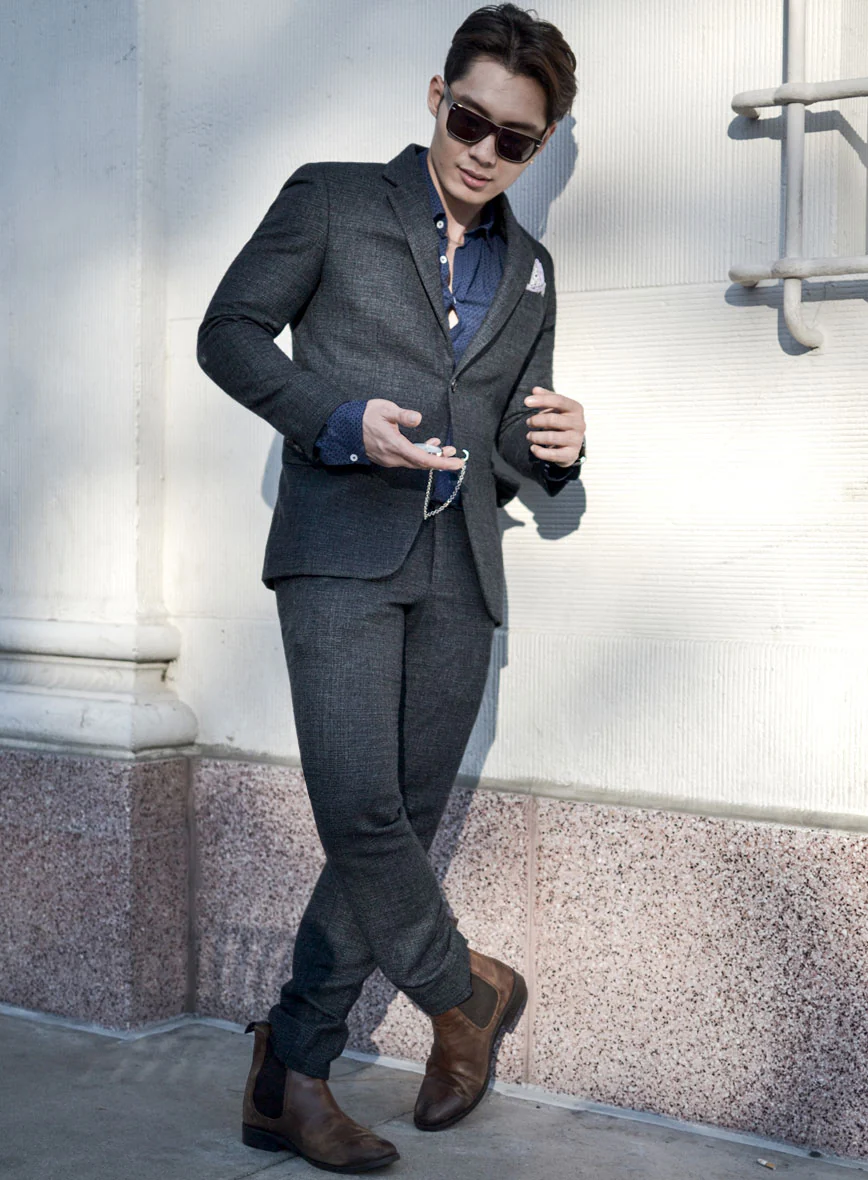 Vintage Glasgow Blue Tweed Suit - Image 4