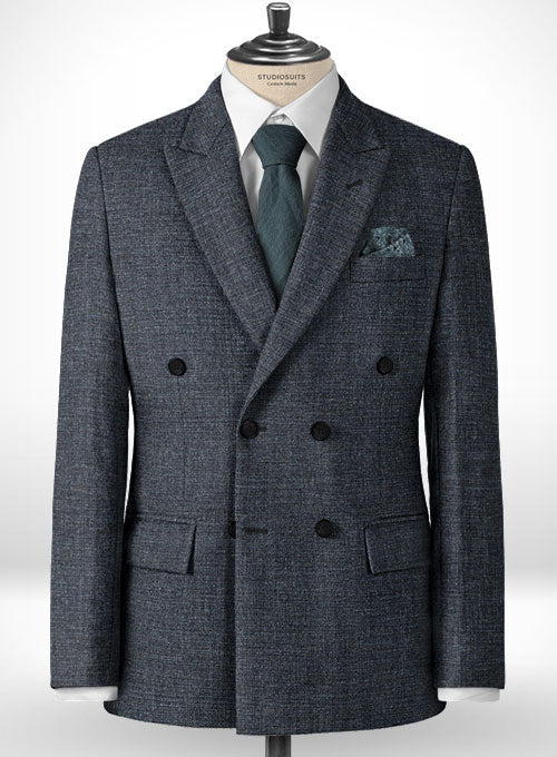 Vintage Glasgow Blue Tweed Double Breasted Suit - Image 5