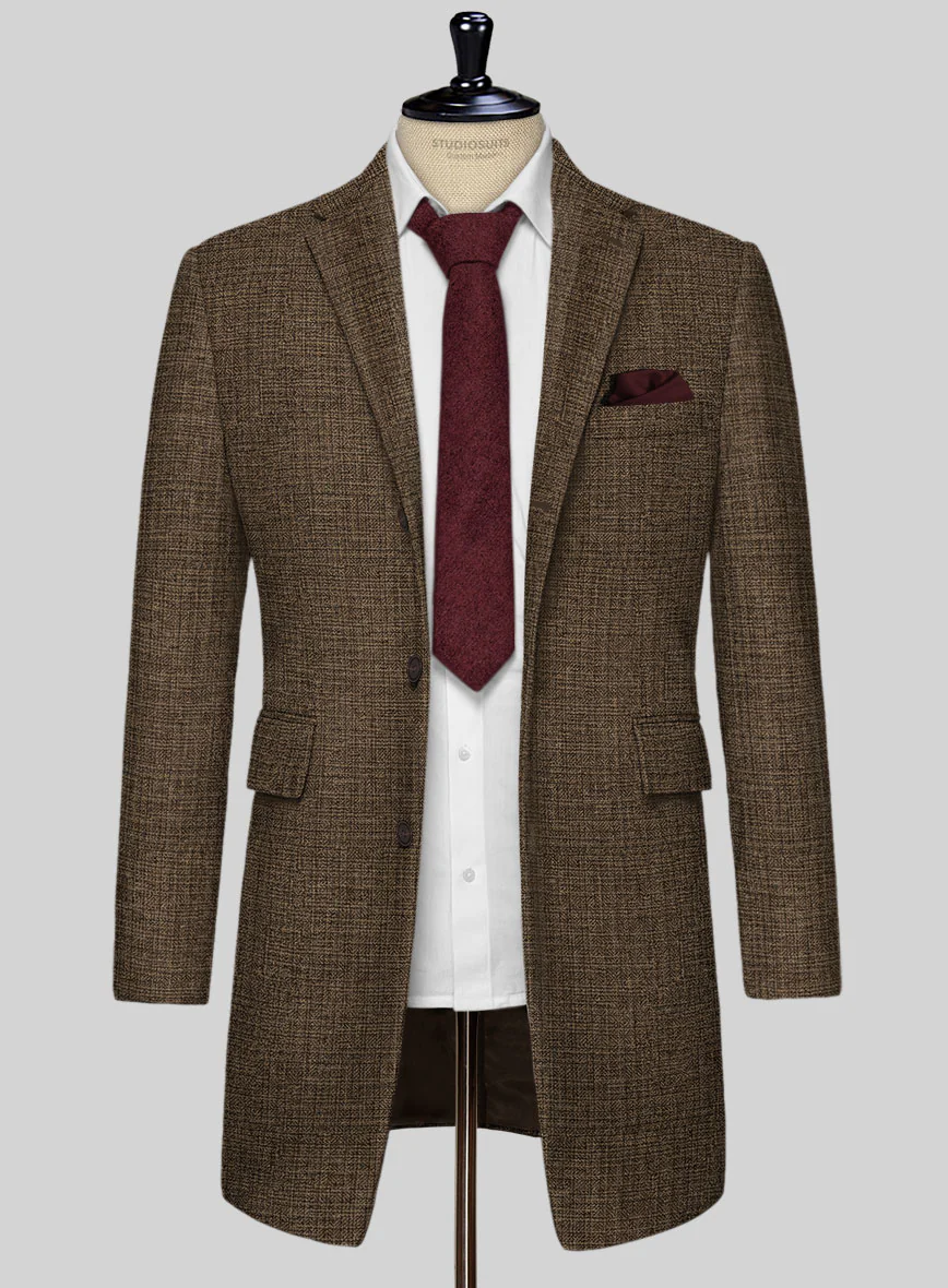 Vintage Glasgow Brown Tweed Overcoat - Image 2