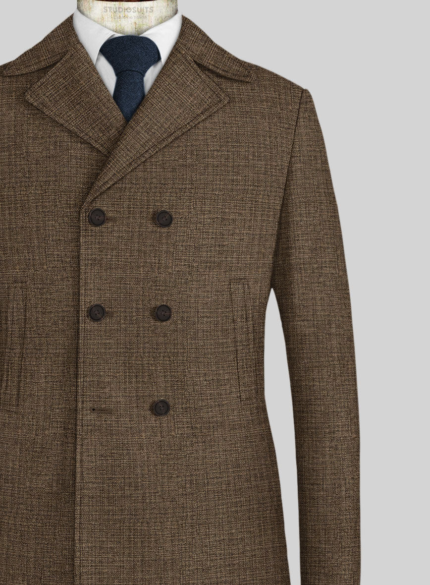 Vintage Glasgow Brown Tweed Pea Coat - Image 2