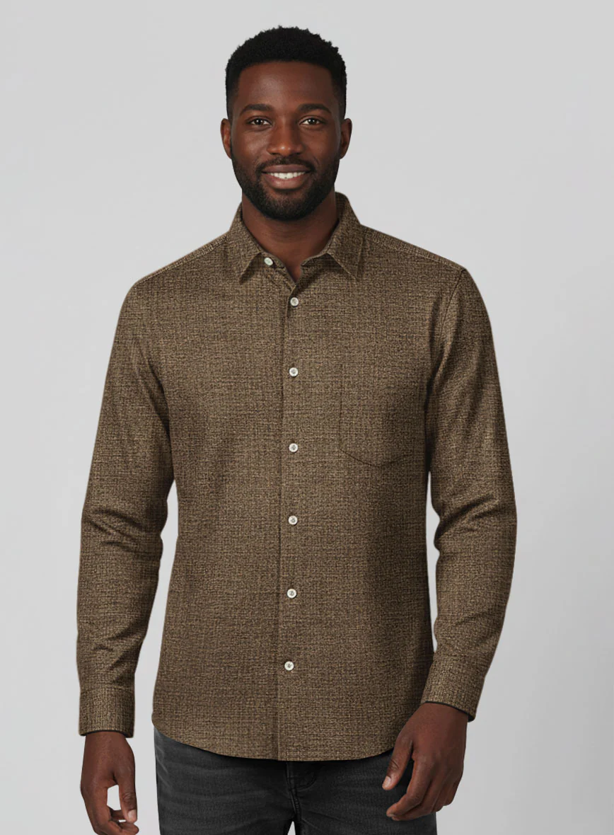 Vintage Glasgow Brown Tweed Shirt - Image 2