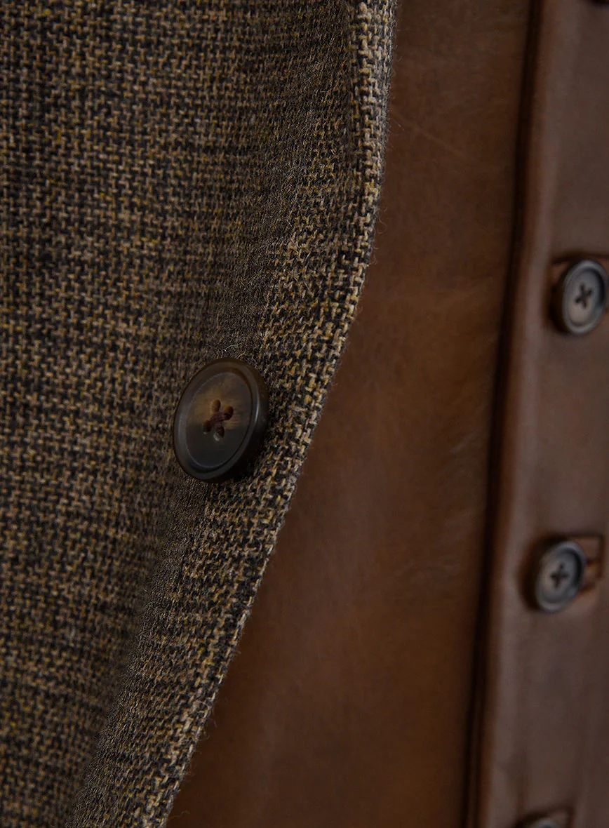 Vintage Glasgow Brown Tweed Suit - Leather Trim - Image 10
