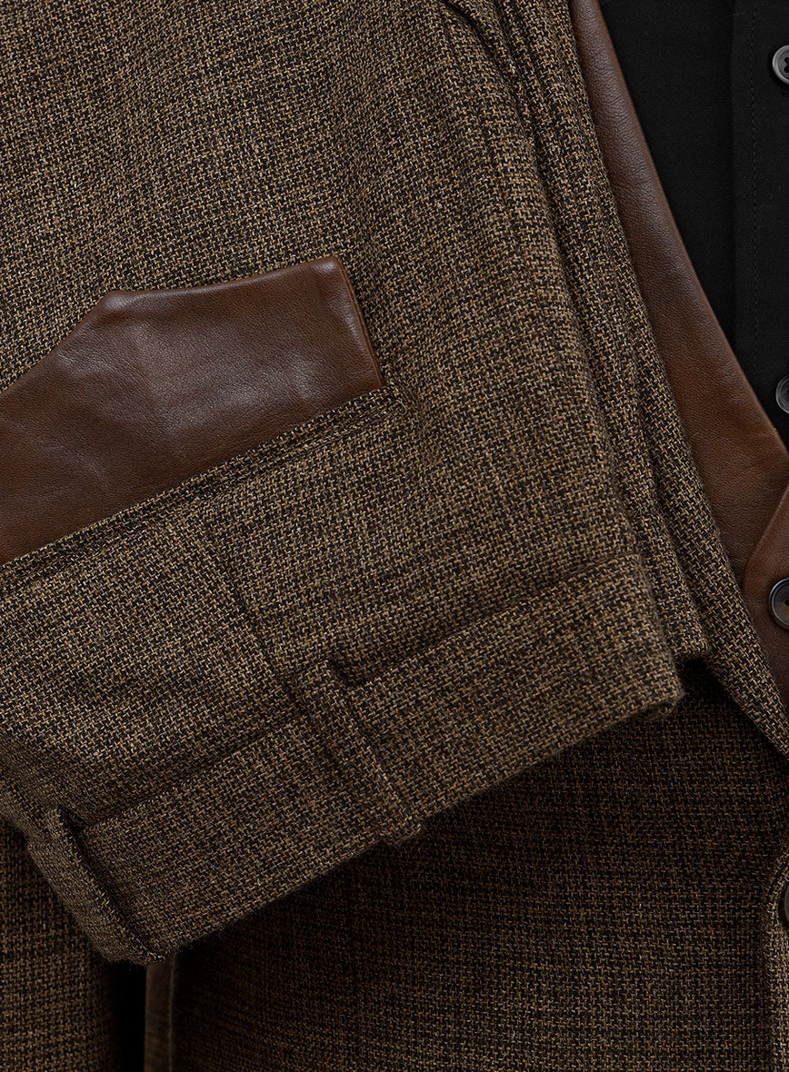 Vintage Glasgow Brown Tweed Suit - Leather Trim - Image 7