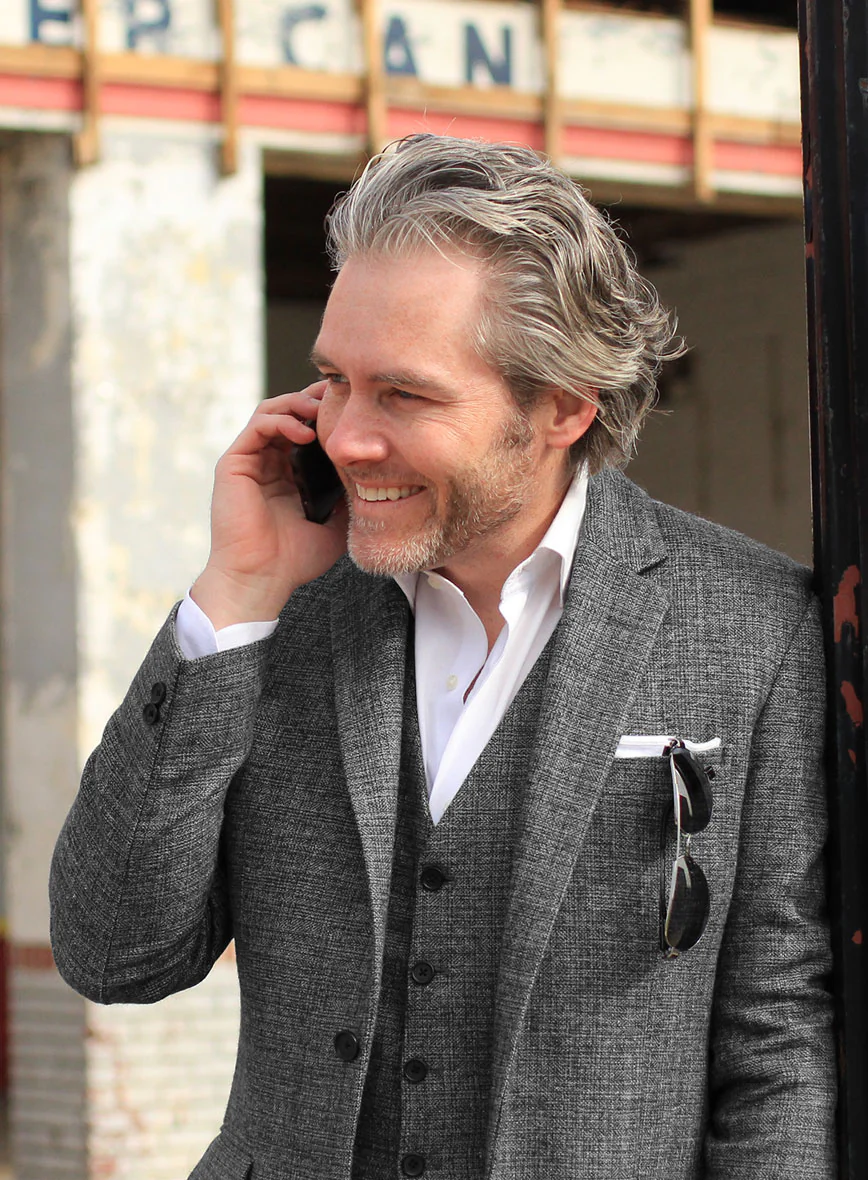 Vintage Glasgow Gray Tweed Suit - Image 3