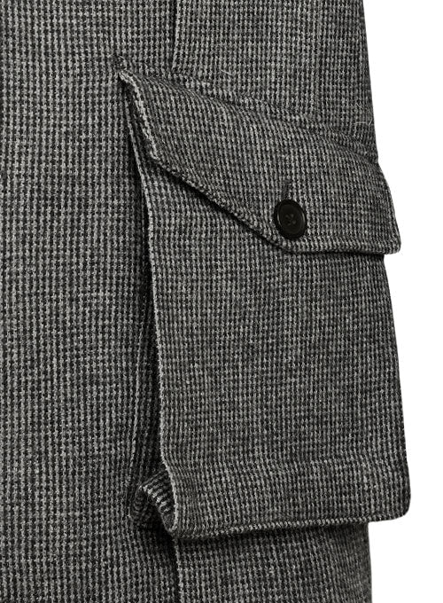 Vintage Gray Macro Weave Tweed Scottish Style Jacket - Image 3