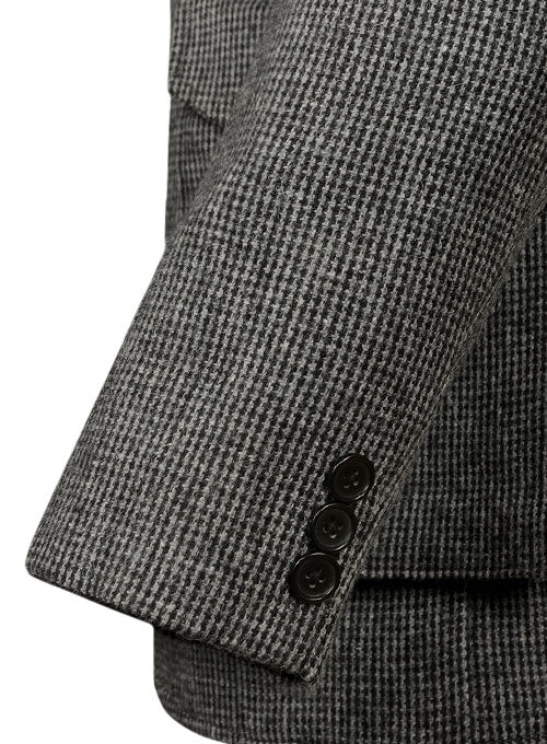 Vintage Gray Macro Weave Tweed Scottish Style Jacket - Image 4