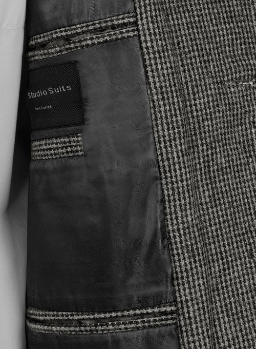 Vintage Gray Macro Weave Tweed Scottish Style Jacket - Image 5