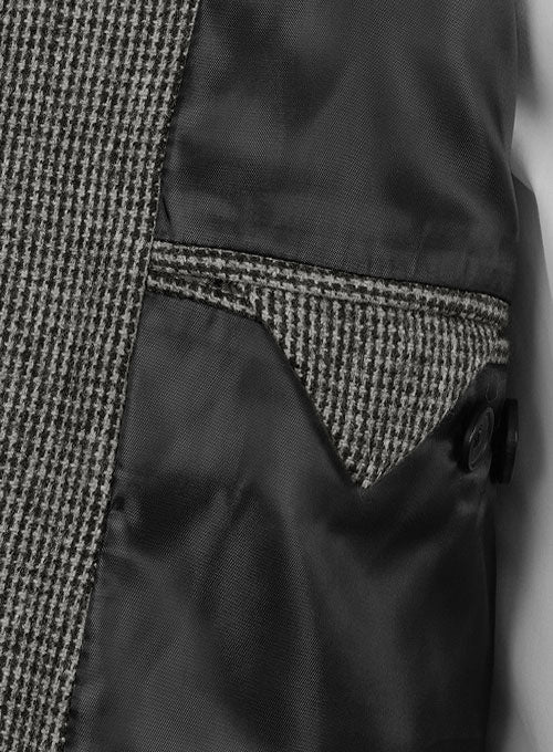 Vintage Gray Macro Weave Tweed Scottish Style Jacket - Image 6