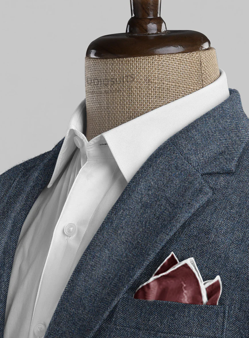 Vintage Herringbone Blue Tweed Suit - Image 6