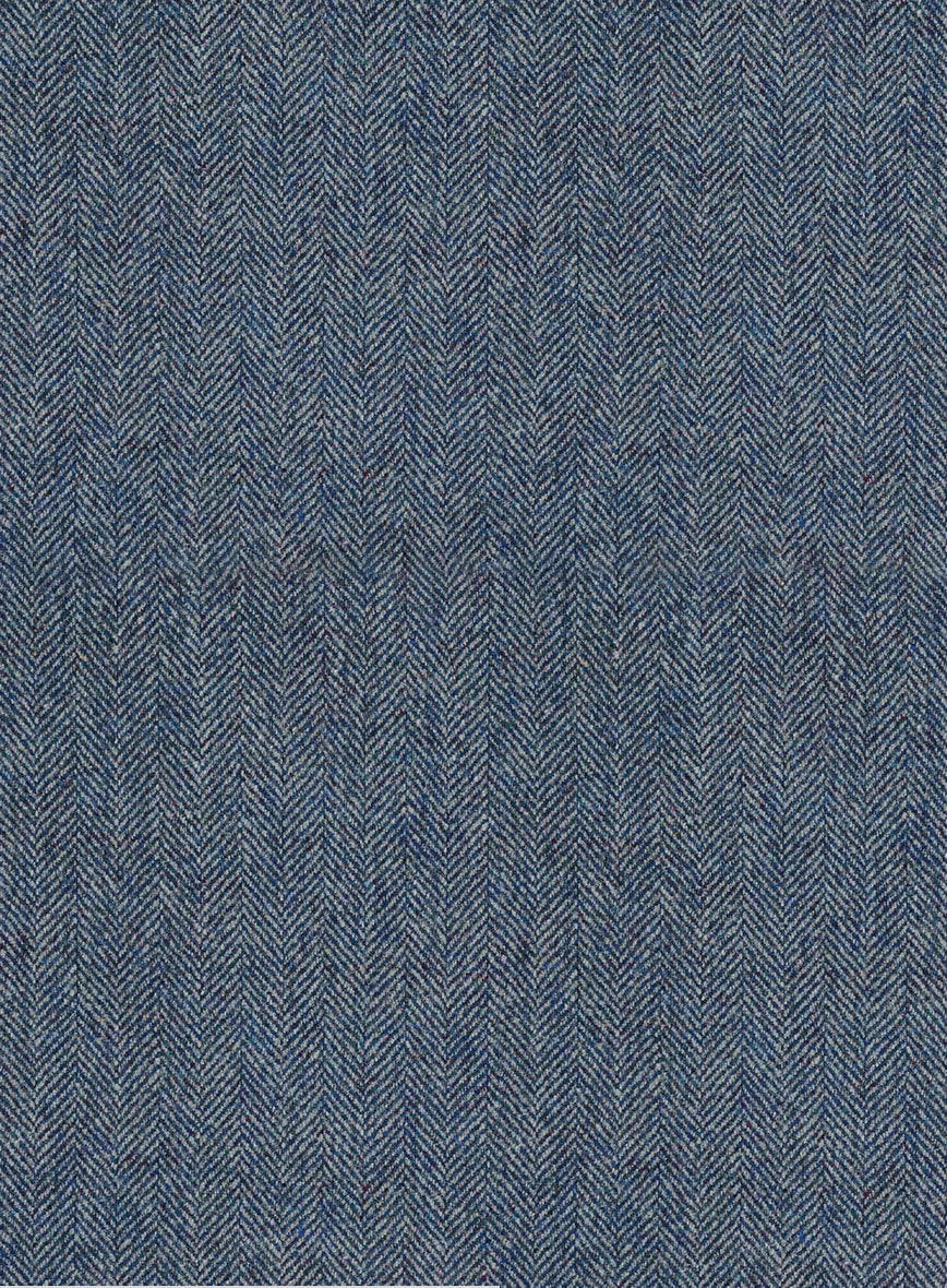 Vintage Herringbone Blue Tweed Suit - Image 9